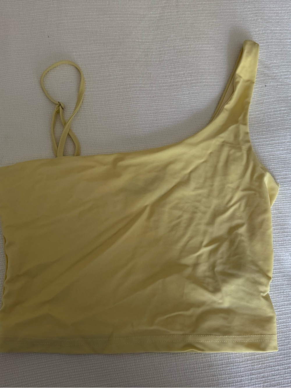 Edikted One-Shoulder Butter Yellow Crop Top